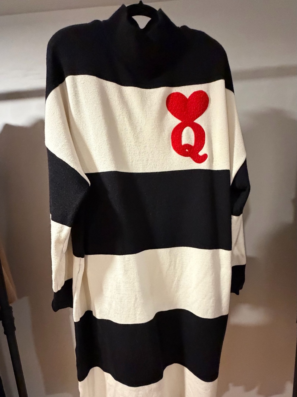 Rare Dressed in LaLa Queen of Hearts Knit Maxi Sweater Dress S/M Oversized